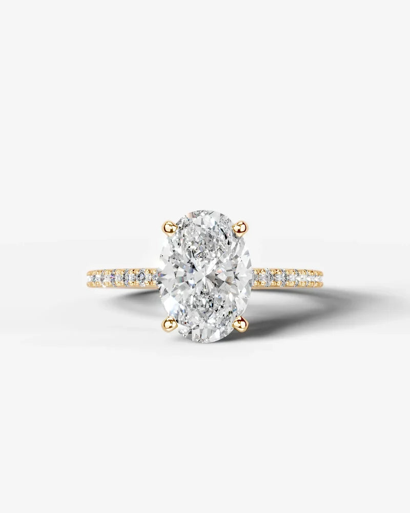 2 Carat Lab Grown Diamond Seraphina Oval Cut Sidestone Engagement Ring
