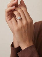 2 Carat Lab Grown Diamond Aurelia Princess Cut Sidestone Engagement Ring