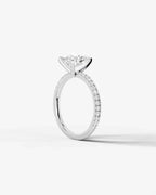 2 Carat Lab Grown Diamond Celestia Pear Cut Sidestone Engagement Ring