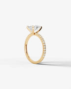 2 Carat Lab Grown Diamond Celestia Pear Cut Sidestone Engagement Ring