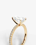 2 Carat Lab Grown Diamond Celestia Pear Cut Sidestone Engagement Ring
