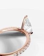 2 Carat Lab Grown Diamond Celestia Pear Cut Sidestone Engagement Ring