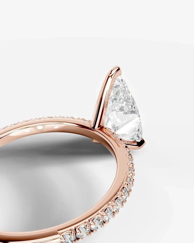 2 Carat Lab Grown Diamond Celestia Pear Cut Sidestone Engagement Ring