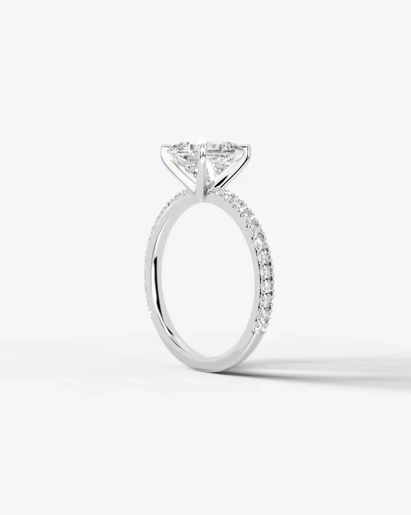 2 Carat Lab Grown Diamond Aurelia Princess Cut Sidestone Engagement Ring