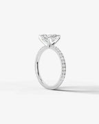 2 Carat Lab Grown Diamond Aurelia Princess Cut Sidestone Engagement Ring