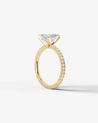 2 Carat Lab Grown Diamond Aurelia Princess Cut Sidestone Engagement Ring