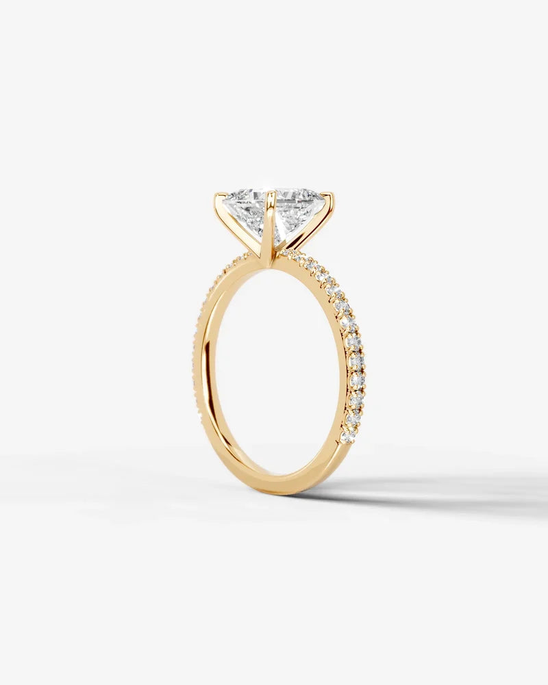 2 Carat Lab Grown Diamond Aurelia Princess Cut Sidestone Engagement Ring