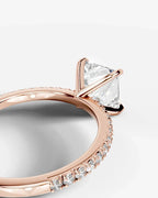 2 Carat Lab Grown Diamond Aurelia Princess Cut Sidestone Engagement Ring