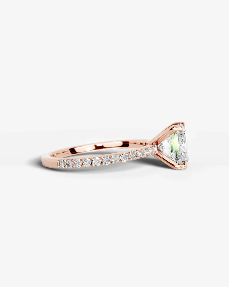 2 Carat Lab Grown Diamond Aurelia Princess Cut Sidestone Engagement Ring