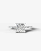 2 Carat Lab Grown Diamond Aurelia Princess Cut Sidestone Engagement Ring