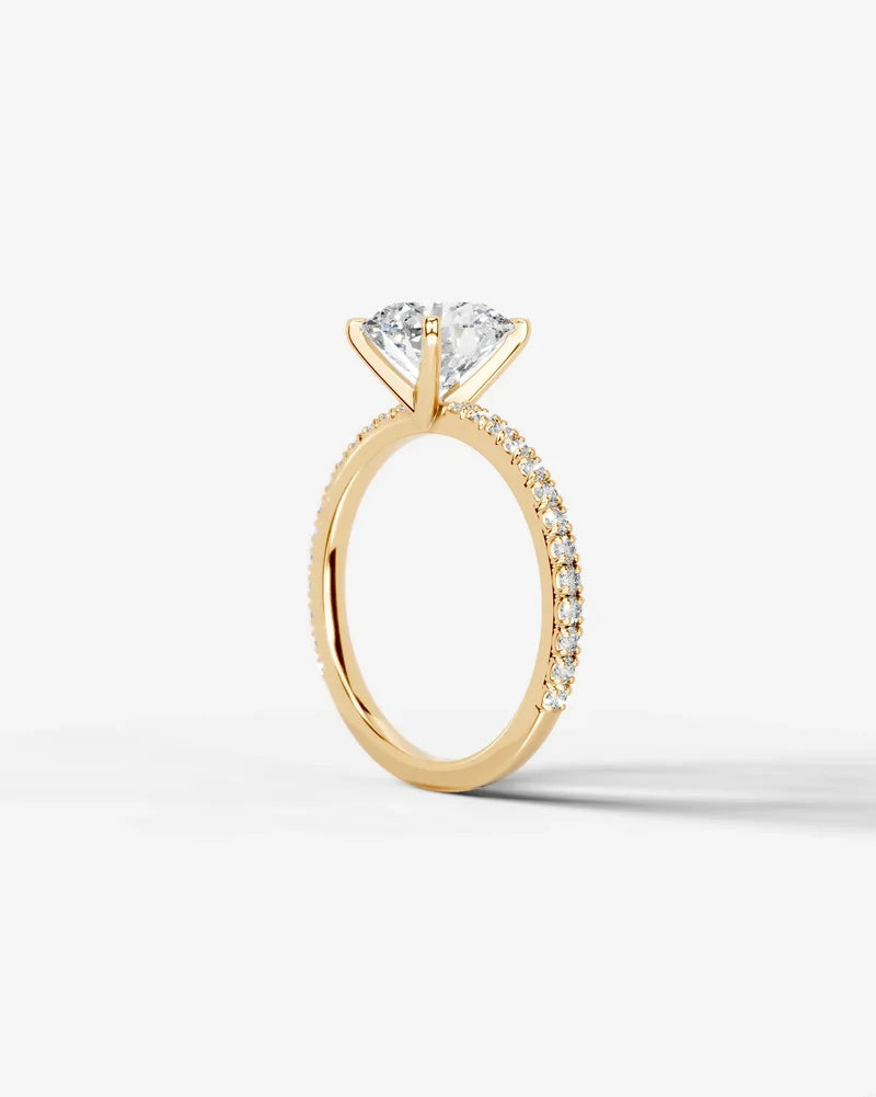2 Carat Lab Grown Diamond Solaria Round Cut Sidestone Engagement Ring