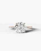 2 Carat Lab Grown Diamond Solaria Round Cut Sidestone Engagement Ring