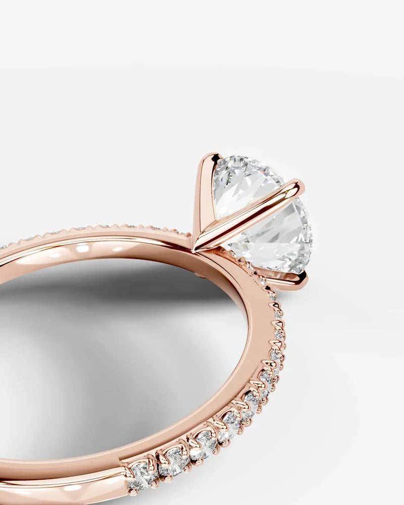 2 Carat Lab Grown Diamond Solaria Round Cut Sidestone Engagement Ring