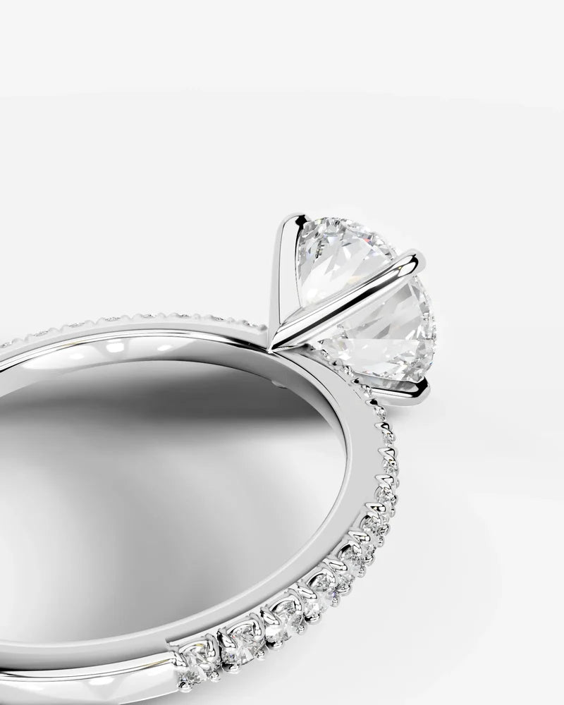 2 Carat Lab Grown Diamond Solaria Round Cut Sidestone Engagement Ring