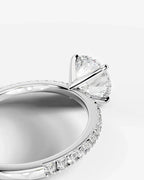 2 Carat Lab Grown Diamond Solaria Round Cut Sidestone Engagement Ring