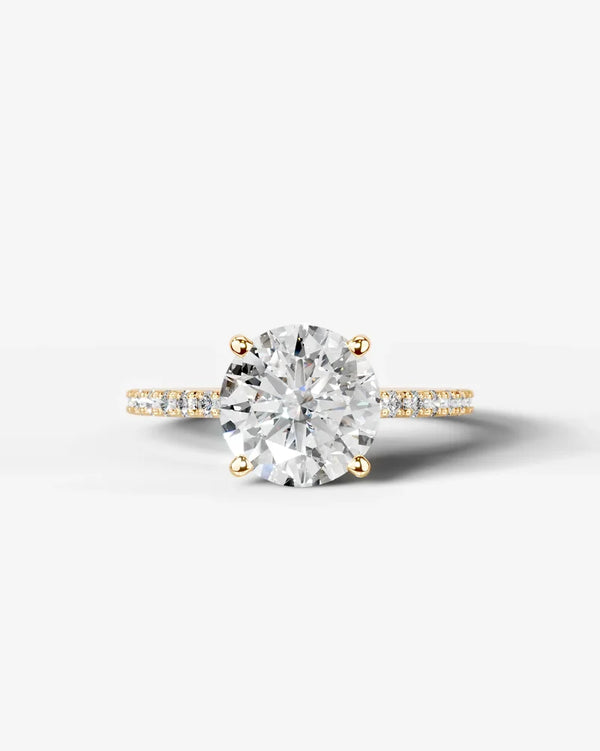 2 Carat Lab Grown Diamond Solaria Round Cut Sidestone Engagement Ring