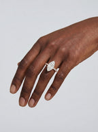 2 Carat Lab Grown Marquise Cut Diamond Pavé Ring