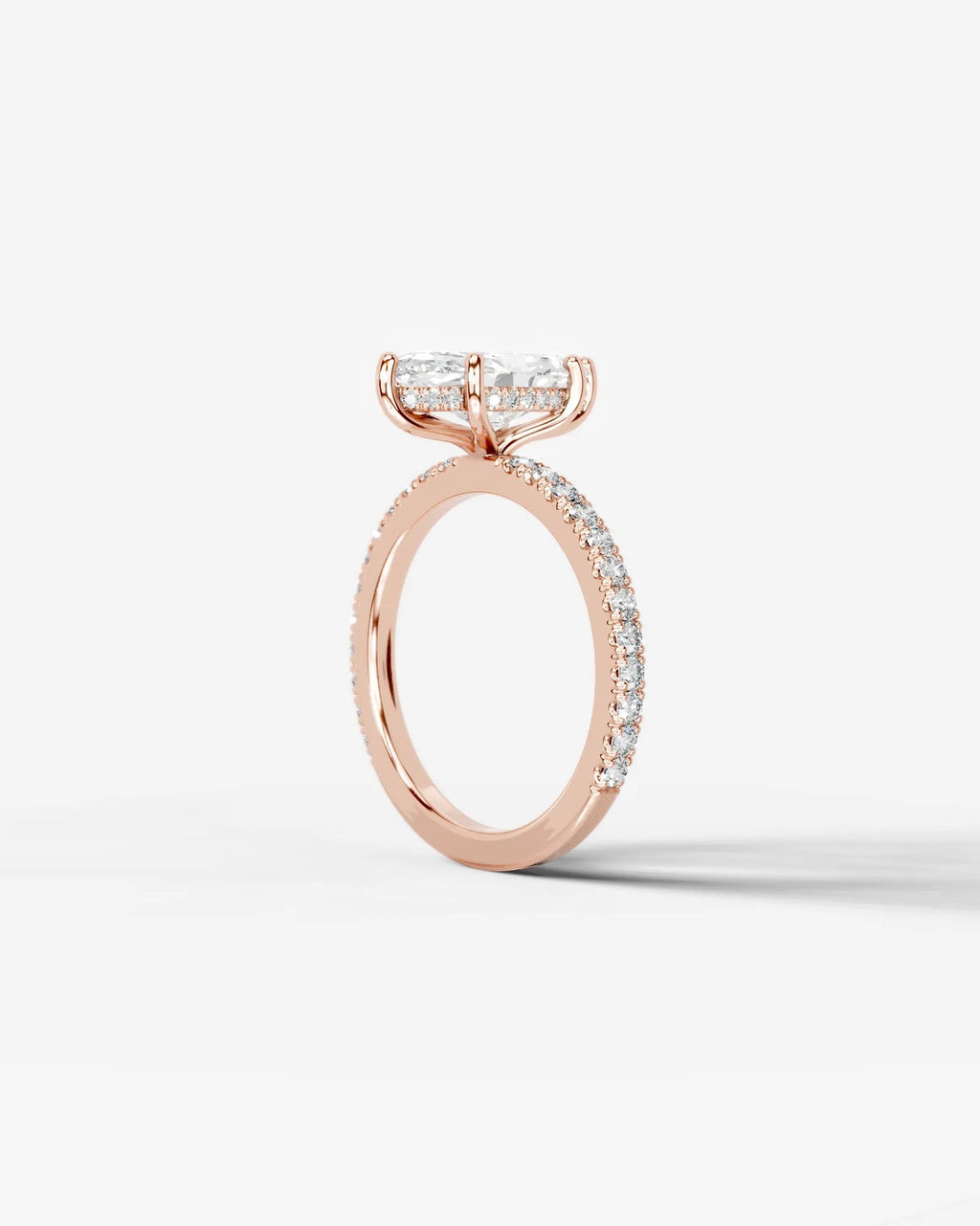 2 Carat Lab Grown Marquise Cut Diamond Pavé Ring
