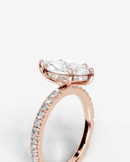 2 Carat Lab Grown Marquise Cut Diamond Pavé Ring