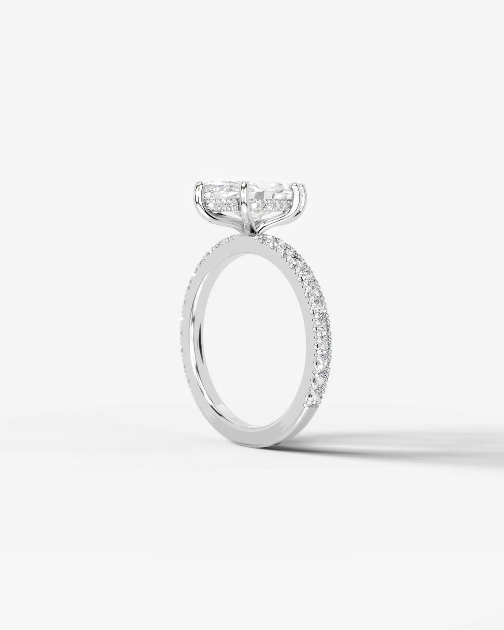 2 Carat Lab Grown Marquise Cut Diamond Pavé Ring