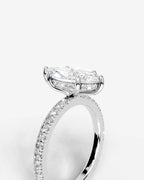 2 Carat Lab Grown Marquise Cut Diamond Pavé Ring