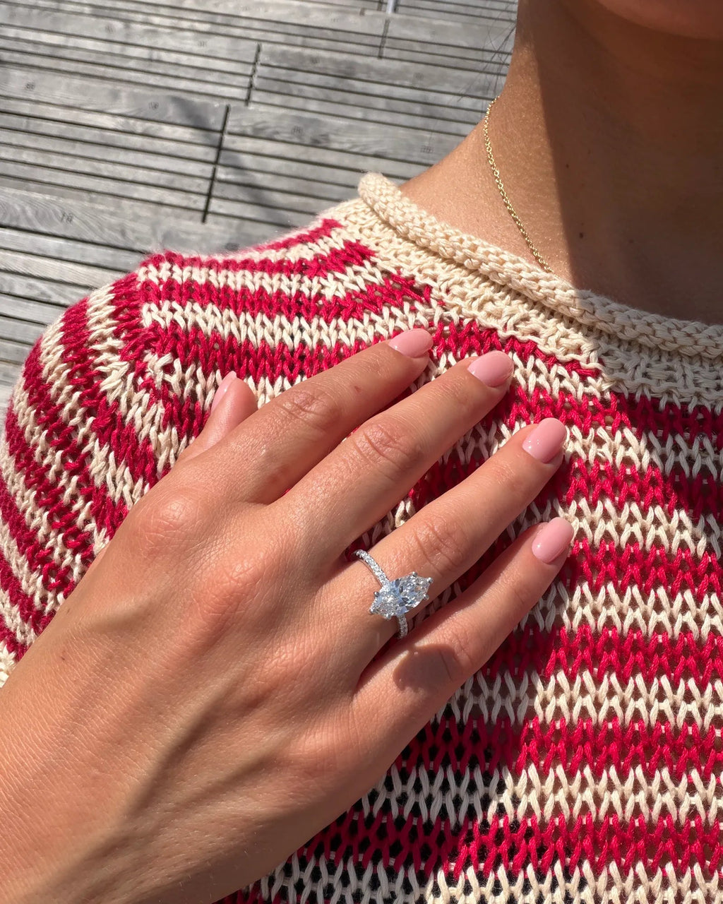 2 Carat Lab Grown Marquise Cut Diamond Pavé Ring