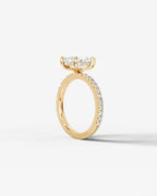 2 Carat Lab Grown Marquise Cut Diamond Pavé Ring