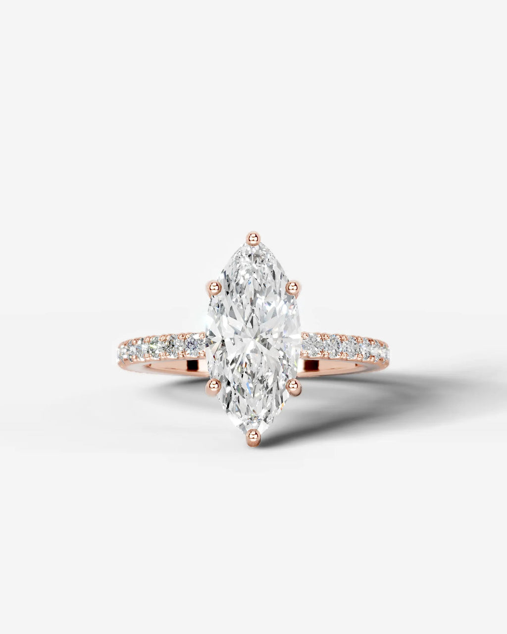 2 Carat Lab Grown Marquise Cut Diamond Pavé Ring
