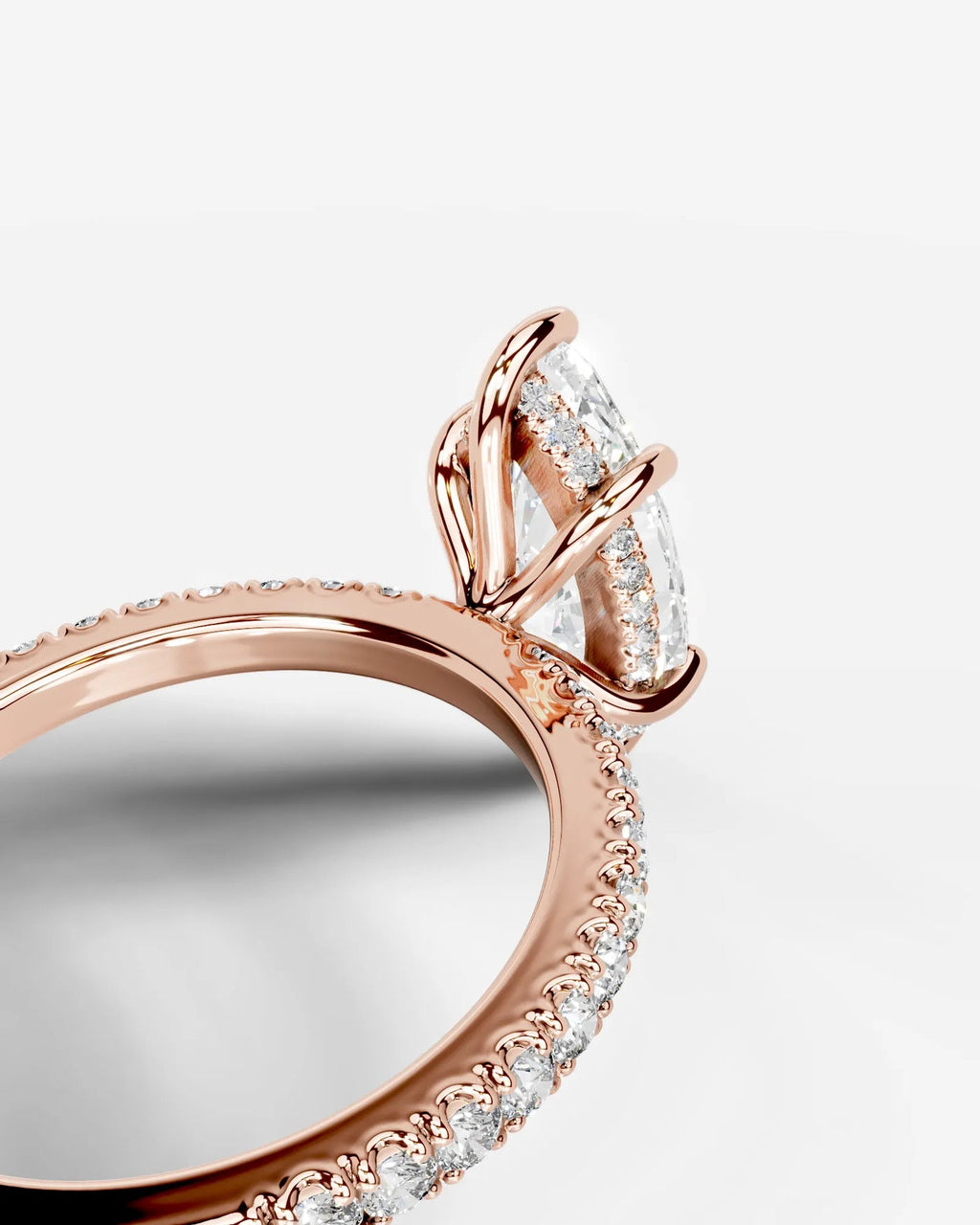 2 Carat Lab Grown Marquise Cut Diamond Pavé Ring
