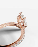 2 Carat Lab Grown Marquise Cut Diamond Pavé Ring