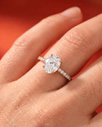 2 Carat Lab Grown Oval Cut Diamond Pavé Ring