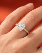 2 Carat Lab Grown Oval Cut Diamond Pavé Ring