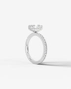 2 Carat Lab Grown Oval Cut Diamond Pavé Ring