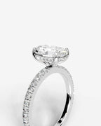 2 Carat Lab Grown Oval Cut Diamond Pavé Ring