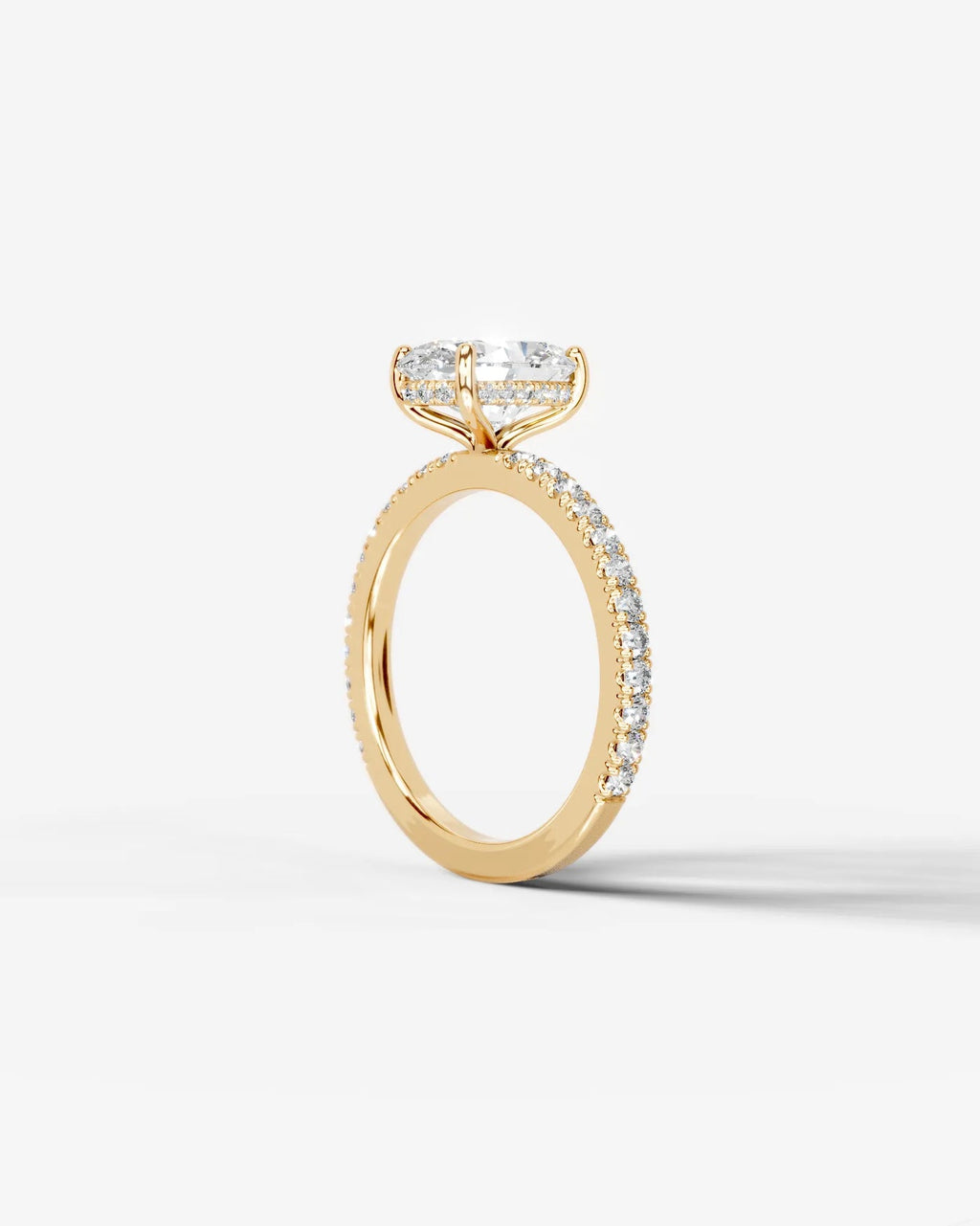 2 Carat Lab Grown Oval Cut Diamond Pavé Ring