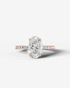 2 Carat Lab Grown Oval Cut Diamond Pavé Ring