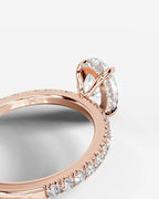 2 Carat Lab Grown Oval Cut Diamond Pavé Ring