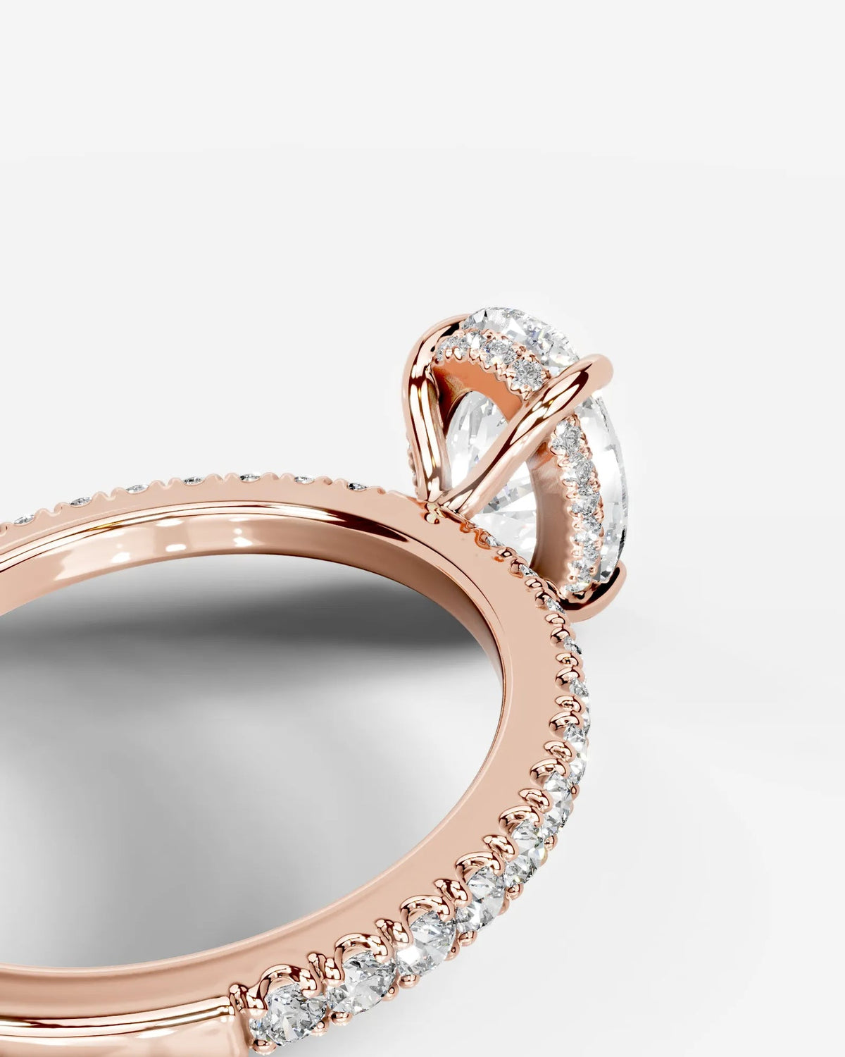 2 Carat Lab Grown Oval Cut Diamond Pavé Ring