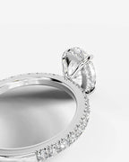 2 Carat Lab Grown Oval Cut Diamond Pavé Ring