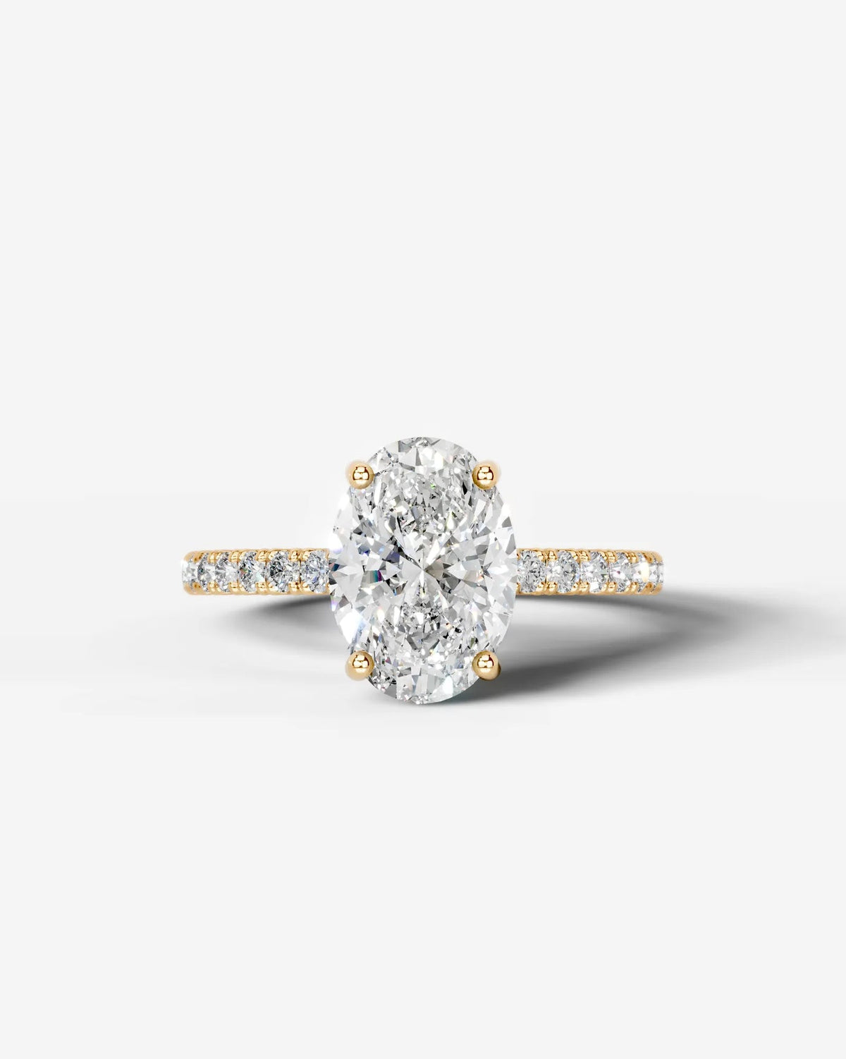2 Carat Lab Grown Oval Cut Diamond Pavé Ring