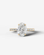 2 Carat Lab Grown Oval Cut Diamond Pavé Ring