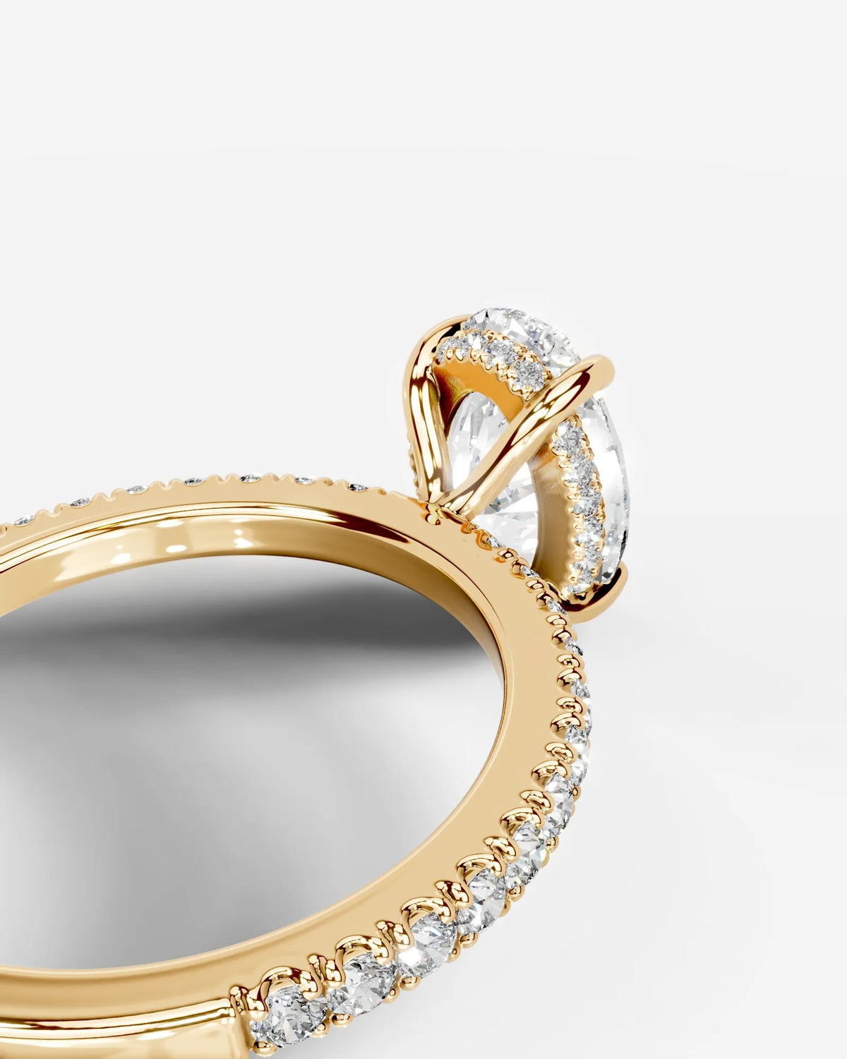 2 Carat Lab Grown Oval Cut Diamond Pavé Ring