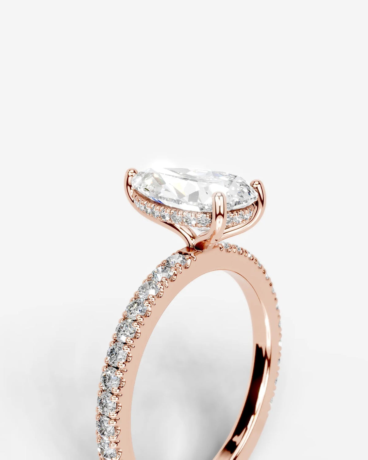 2 Carat Lab Grown Pear Cut Diamond Pavé Ring