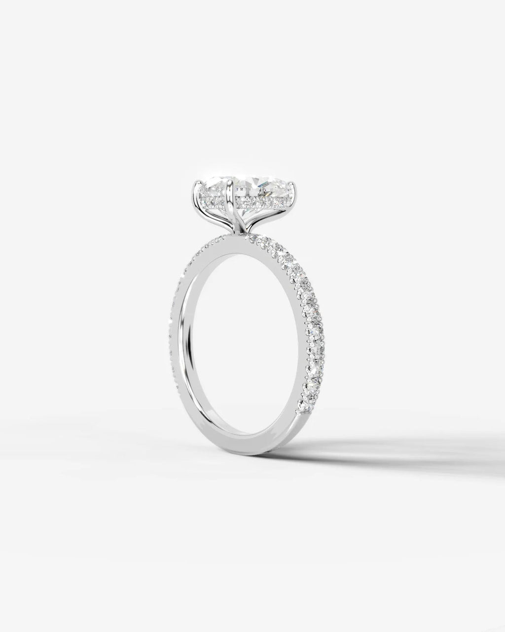2 Carat Lab Grown Pear Cut Diamond Pavé Ring