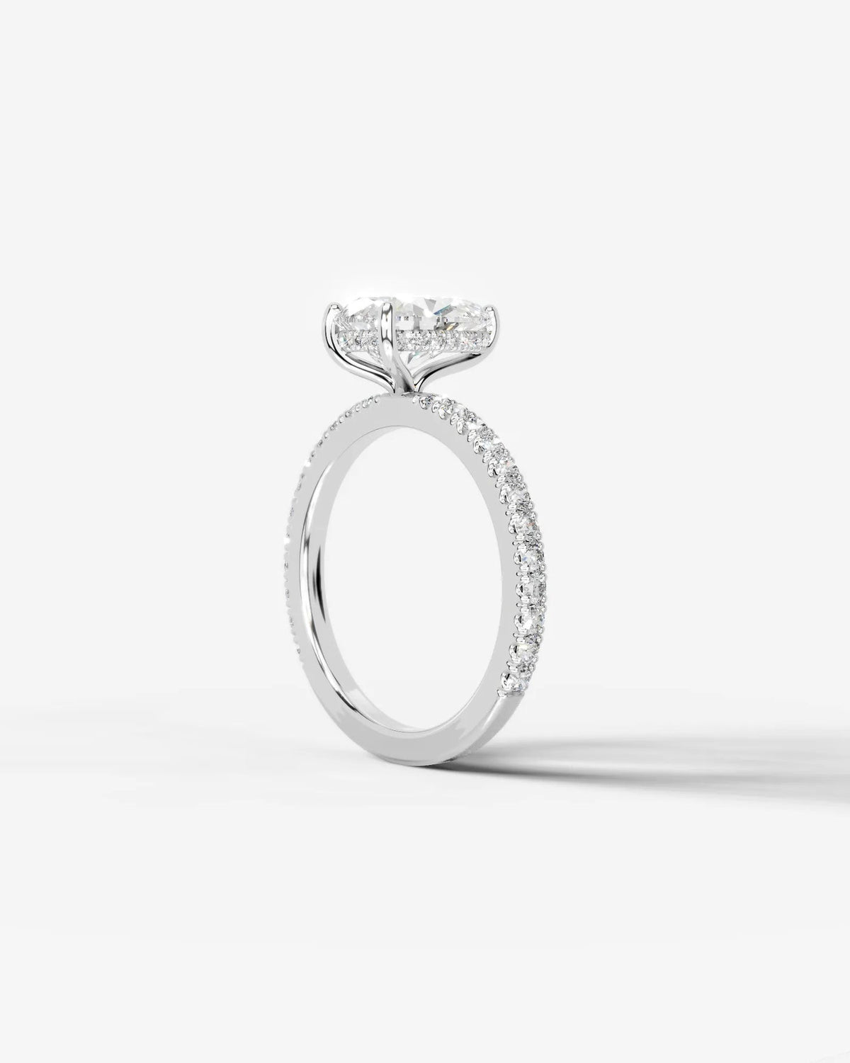 2 Carat Lab Grown Pear Cut Diamond Pavé Ring