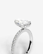 2 Carat Lab Grown Pear Cut Diamond Pavé Ring