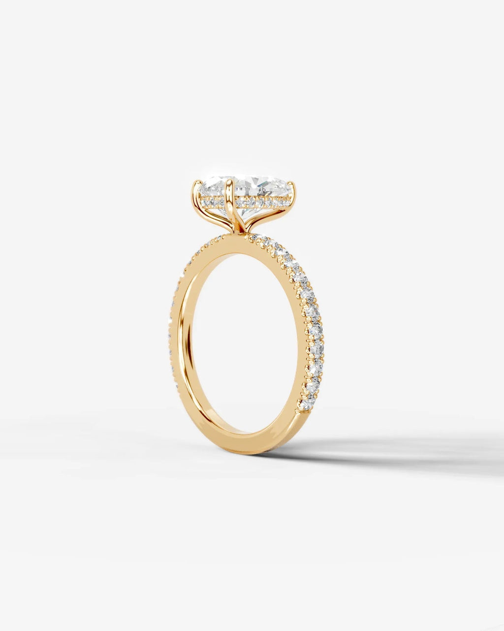2 Carat Lab Grown Pear Cut Diamond Pavé Ring