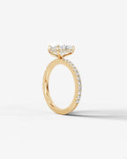 2 Carat Lab Grown Pear Cut Diamond Pavé Ring