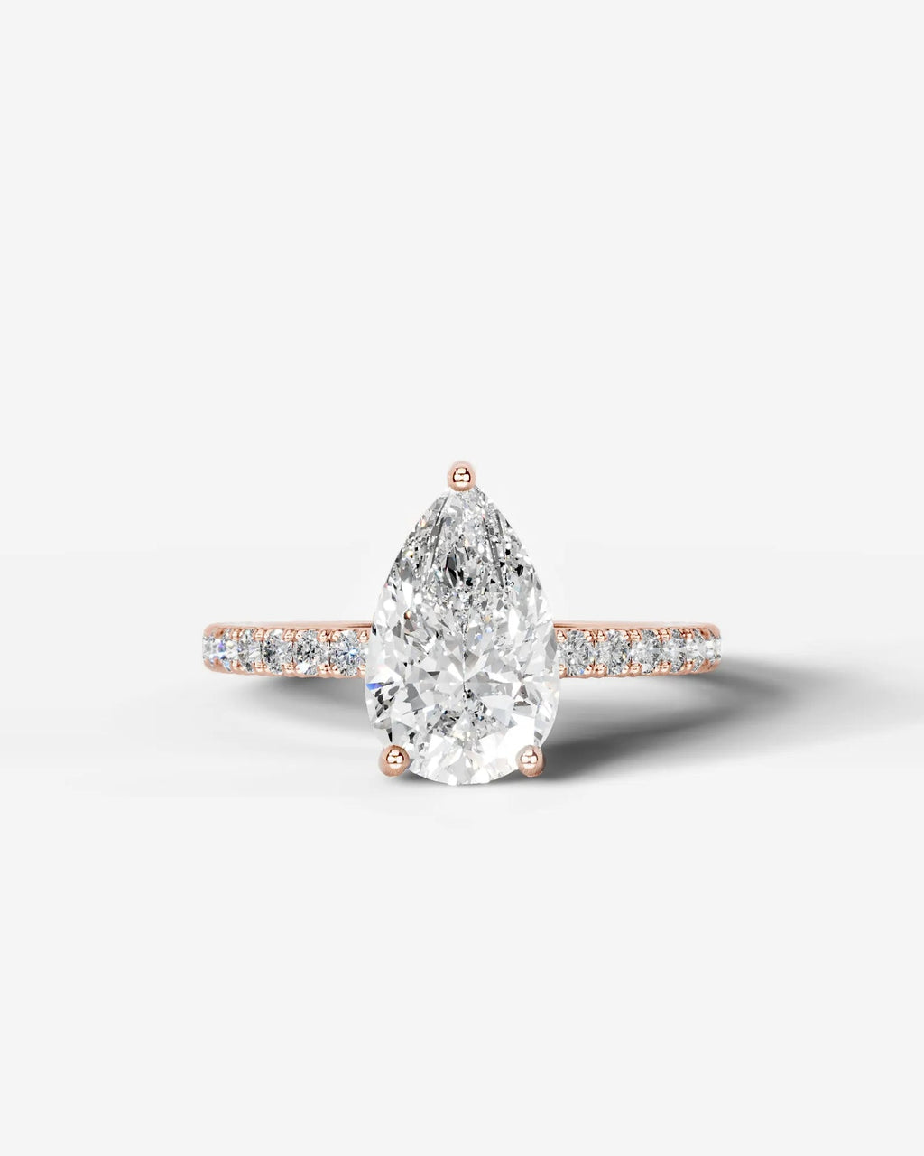 2 Carat Lab Grown Pear Cut Diamond Pavé Ring