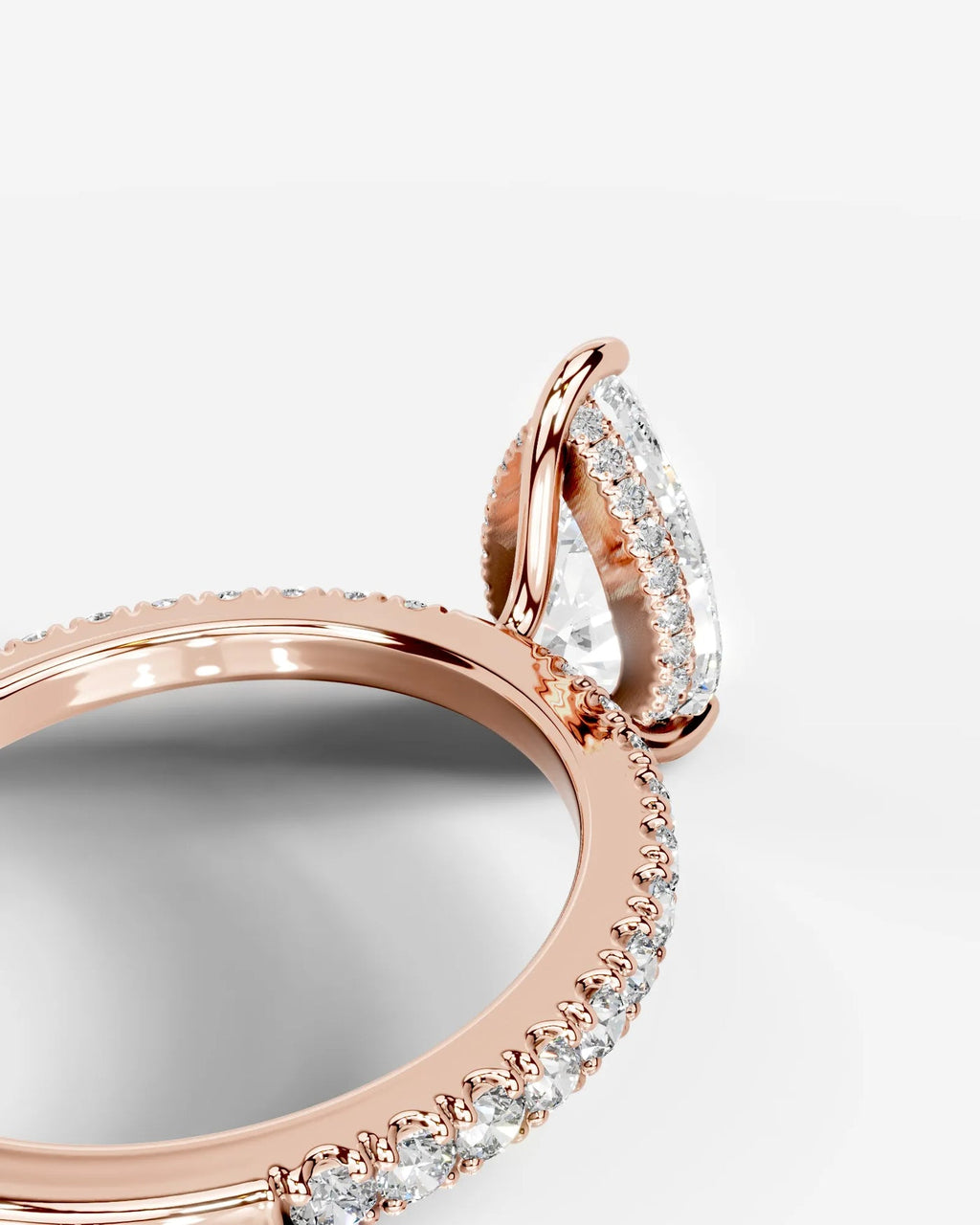 2 Carat Lab Grown Pear Cut Diamond Pavé Ring